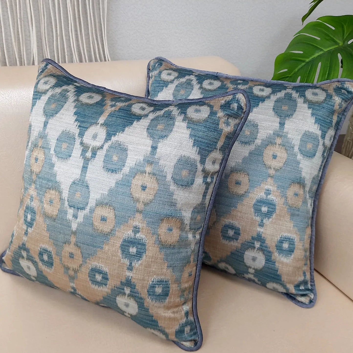 Cushion Cover with Filler – Ikat Design – 40cm x 40cm – Set of 2