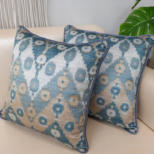 Cushion Cover with Filler – Ikat Design – 40cm x 40cm – Set of 2