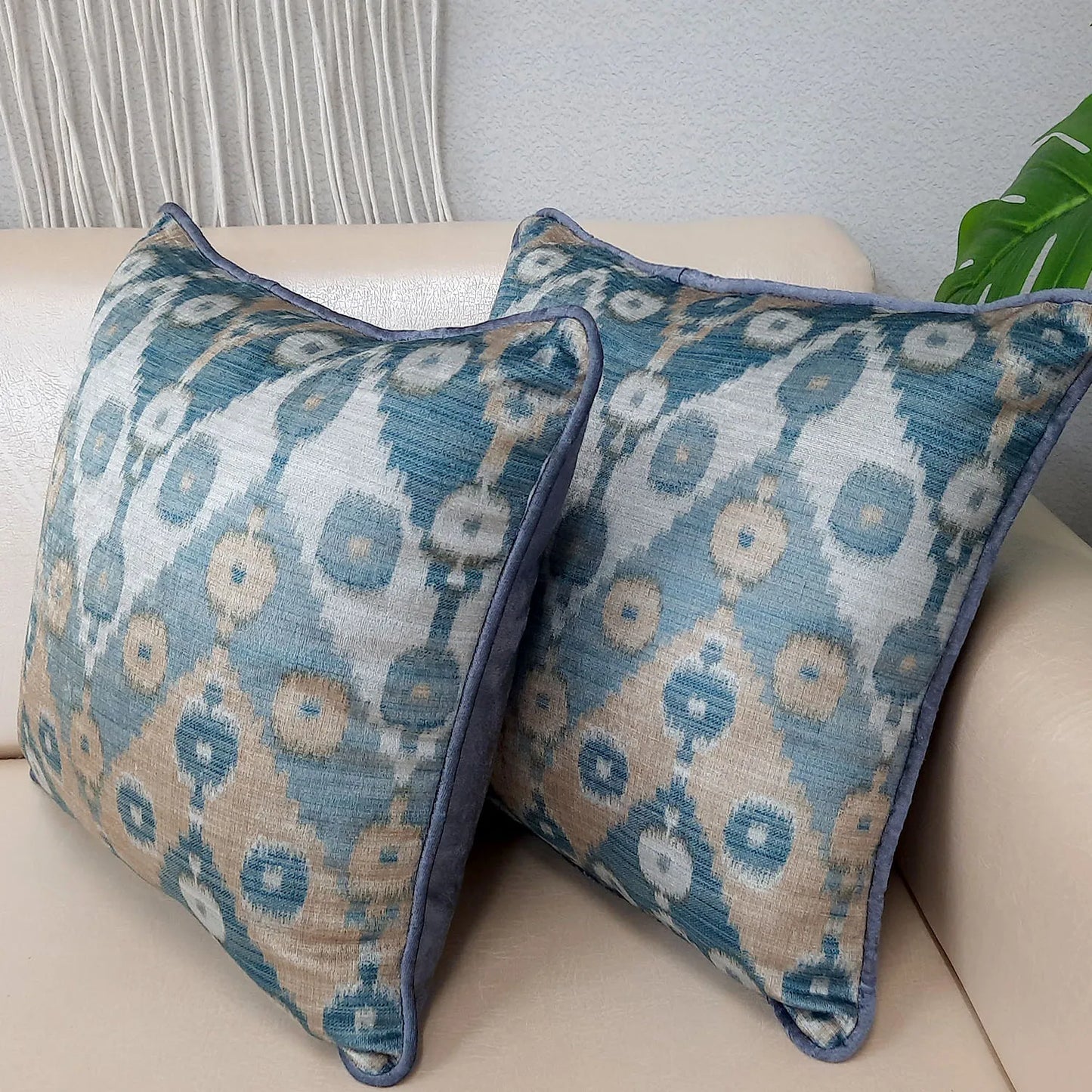 Cushion Cover with Filler – Ikat Design – 40cm x 40cm – Set of 2