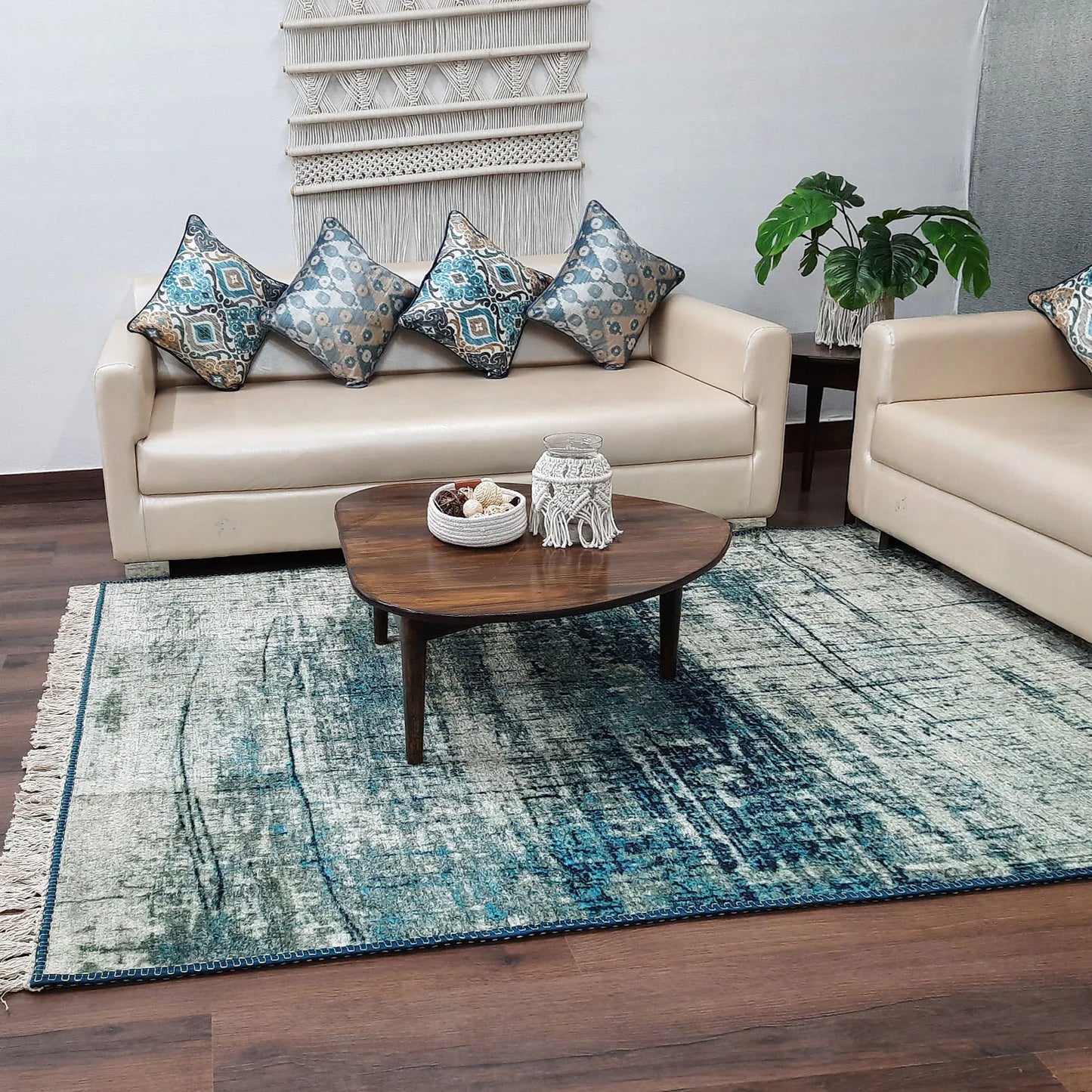 Avioni Home Faux Silk Carpet Beautiful Modern Abstract Design – Carpet for Living Room