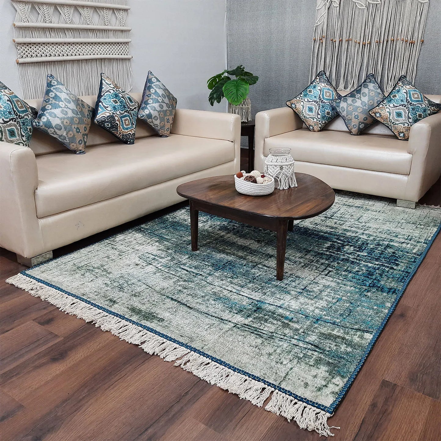 Avioni Home Faux Silk Carpet Beautiful Modern Abstract Design – Carpet for Living Room