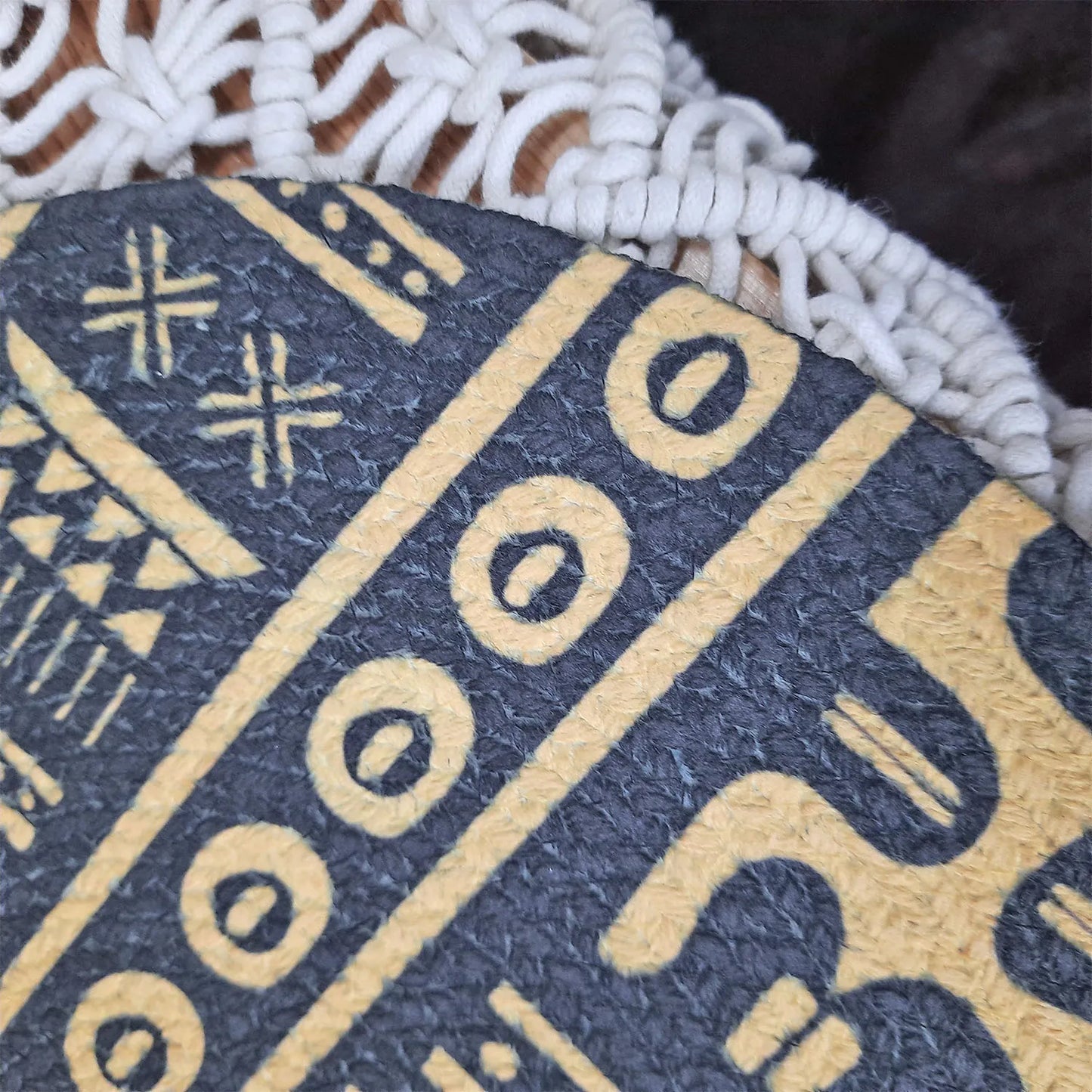 All Natural Round Cotton Braided Placemats – African Tribal