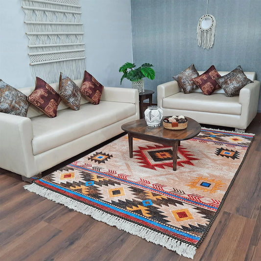 Avioni Home Faux Silk Carpet Ethnic Premium Living Room Rug